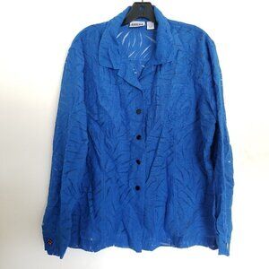 Chico's Design Button Up Long Sleeve Blouse Top XL